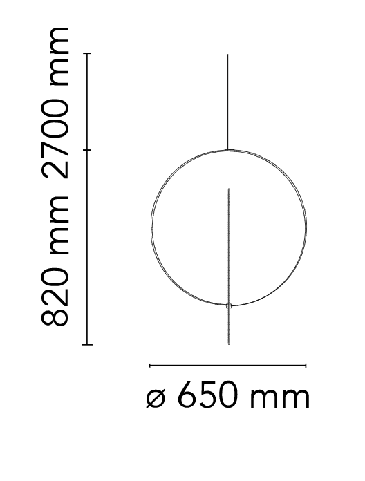 Flos Overlap Suspension 1 Lampada 65 cm a Sospensione Cocoon Bianco, vista posteriore con attacco elettrico
