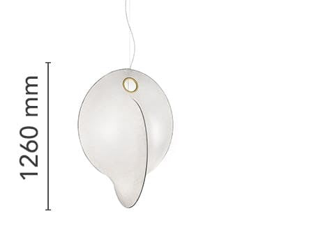 Flos Overlap Suspension 2 Lampada 100 cm a Sospensione Bianco, particolare del diffusore luminoso