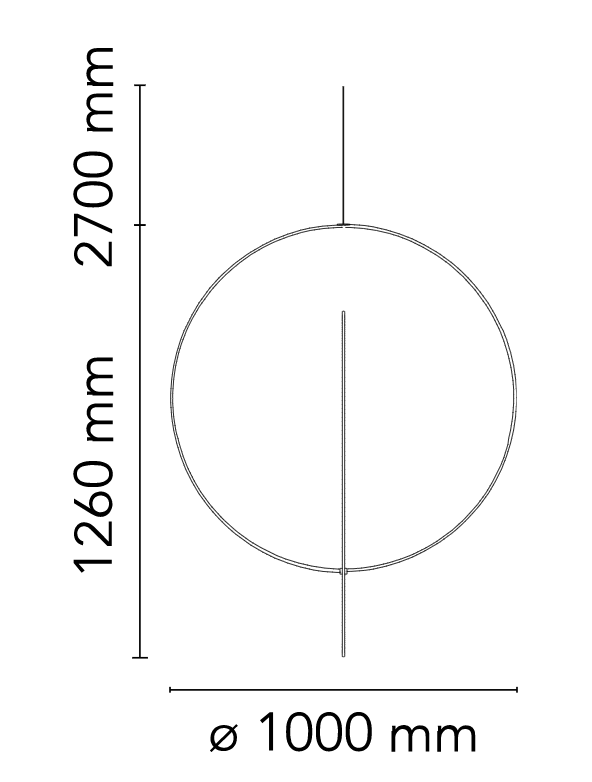 Flos Overlap Suspension 2 Lampada 100 cm a Sospensione Bianco, vista posteriore con attacco elettrico