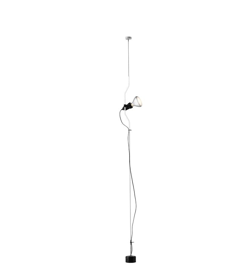 Flos Parentesi Dimmer Lampada sospesa Bianco in naturale accesa in ambiente, design e diffusione della luce