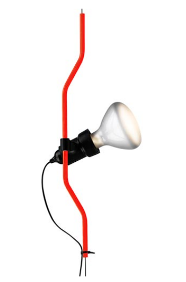 Flos Parentesi Dimmer Lampada sospesa rosso, particolare del diffusore luminoso - Flos