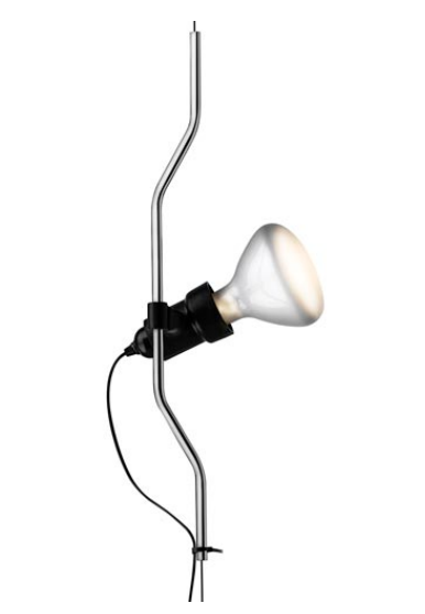 Flos Parentesi Dimmer Lampada sospesa con dimmer Nickel Nichel in naturale accesa in ambiente, design e diffusione della luce