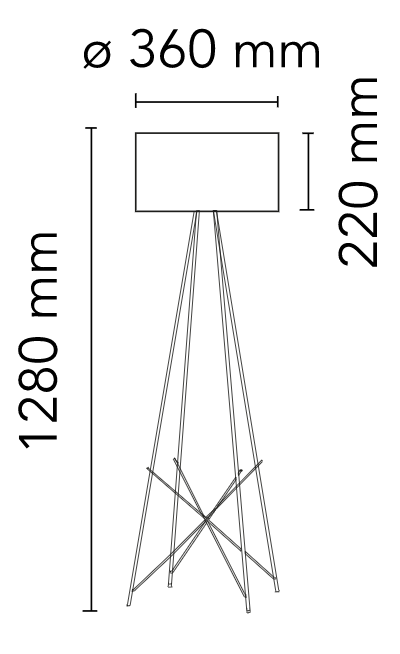 Flos Ray Floor 1 Lampada a pavimento con dimmer Bianco, vista posteriore con attacco elettrico