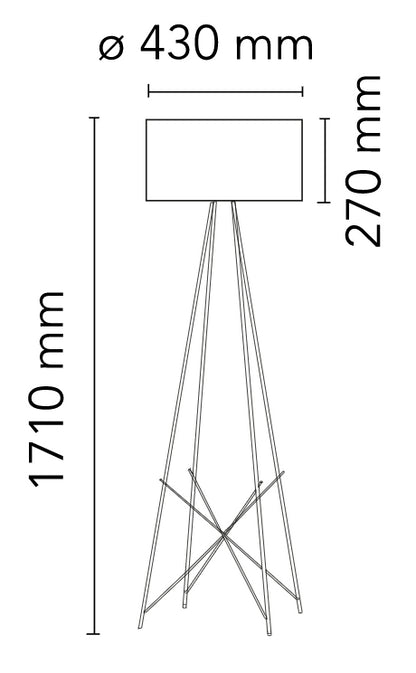 Flos Ray Floor 2 Lampada a pavimento bianco lucido con dimmer