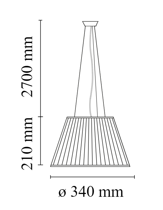 Flos Romeo Moon Suspension 1 Lampada sospesa 34 cm Vetro, vista posteriore con attacco elettrico