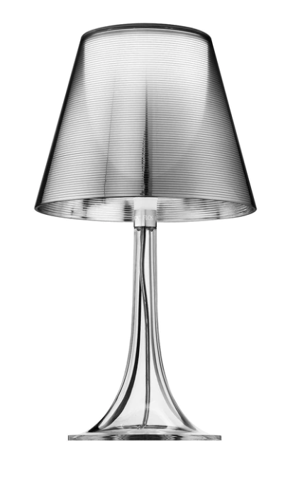 Flos Miss K Lampada da tavolo argento Argento Alluminato spenta, dettaglio del corpo lampada e dei materiali