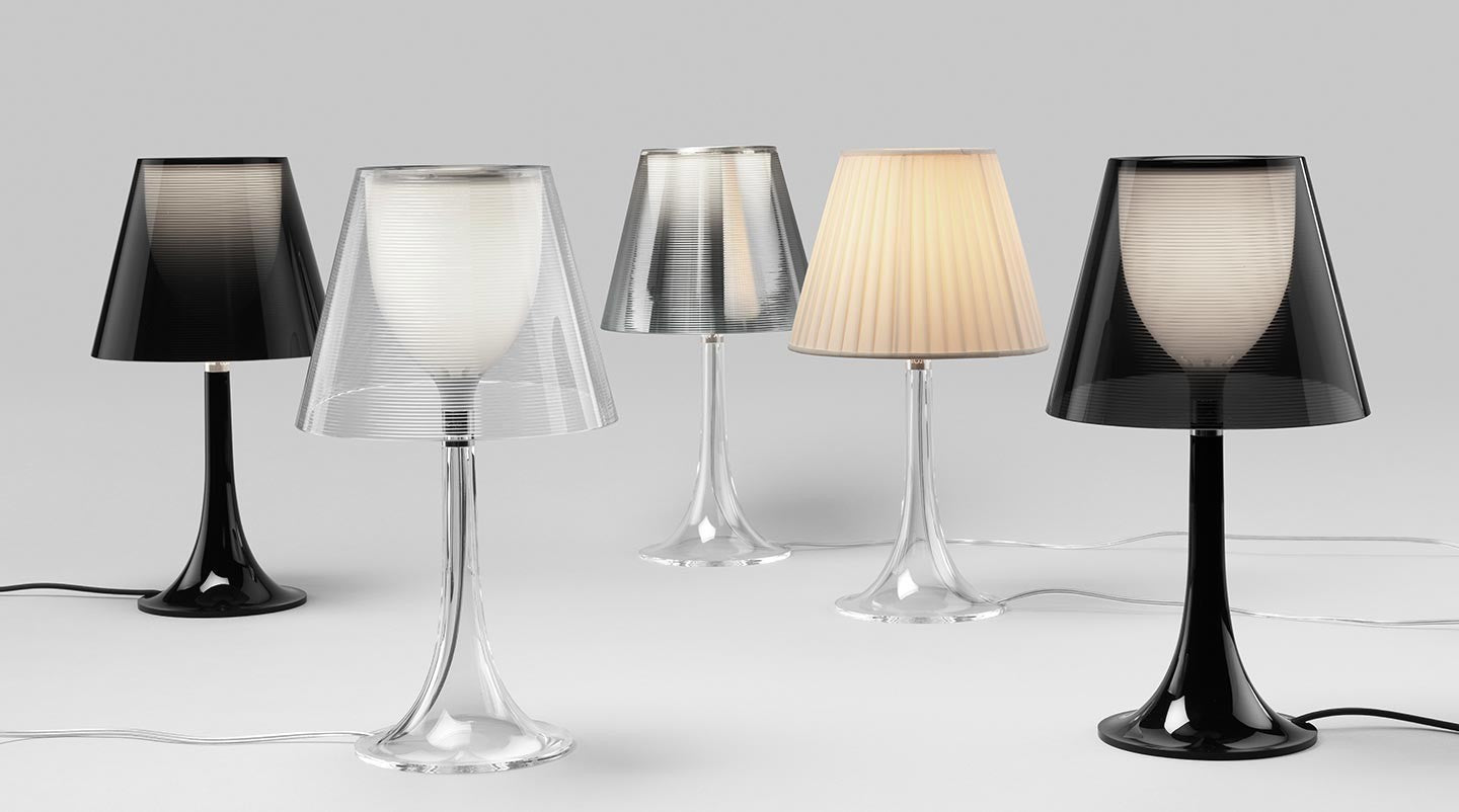 Flos Miss K Lampada da tavolo con paralume in Tessuto, particolare del diffusore luminoso