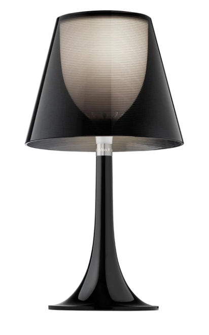 Flos Miss K Lampada da tavolo 43 cm Fume spenta, dettaglio del corpo lampada e dei materiali