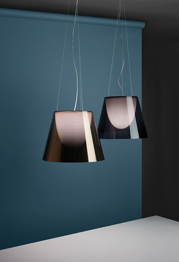 Flos KTribe Suspension 2 Lampada A Sospensione fume spenta, dettaglio del corpo lampada e dei materiali