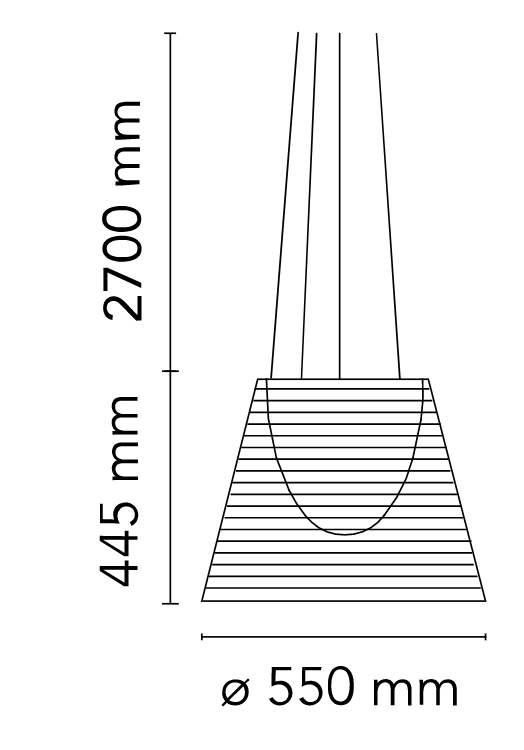 Flos KTribe Suspension 3 Lampada A Sospensione Trasparente, particolare del diffusore luminoso