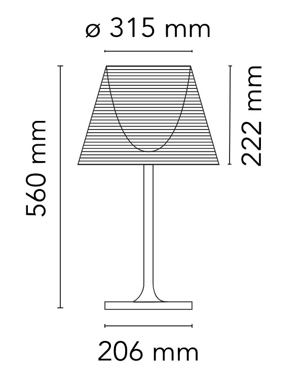 Flos Ktribe Table 1 Lampada Da Tavolo Trasparente spenta, dettaglio del corpo lampada e dei materiali
