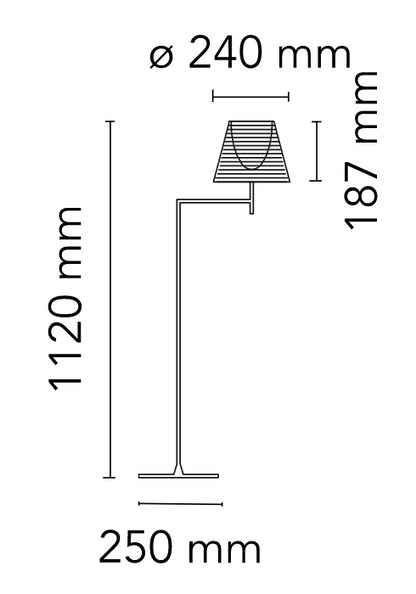 Flos KTribe Floor 1 Lampada a pavimento 112 cm con dimmer diffusore Trasparente