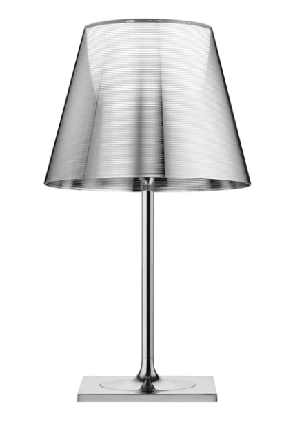 Flos KTribe Table 2 Lampada da tavolo Argento Argento Alluminato, vista posteriore con attacco elettrico