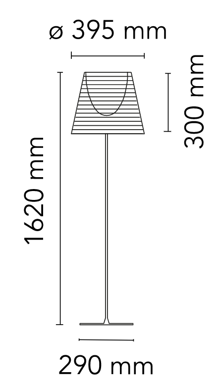Flos Ktribe Floor 2 Lampada a pavimento fume con dimmer spenta, dettaglio del corpo lampada e dei materiali