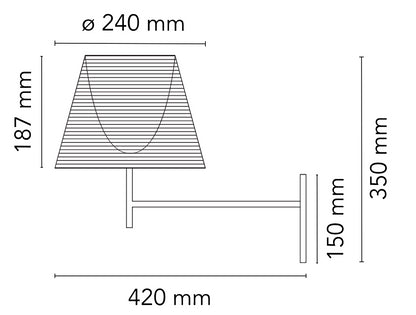 Flos Ktribe Wall Lampada a Parete Argento Alluminizzato F6307004
