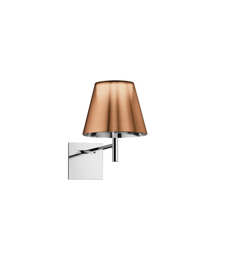 Flos Ktribe Wall Lampada a Parete Alluminizzato Bronzo Alluminizzato spenta, dettaglio del corpo lampada e dei materiali