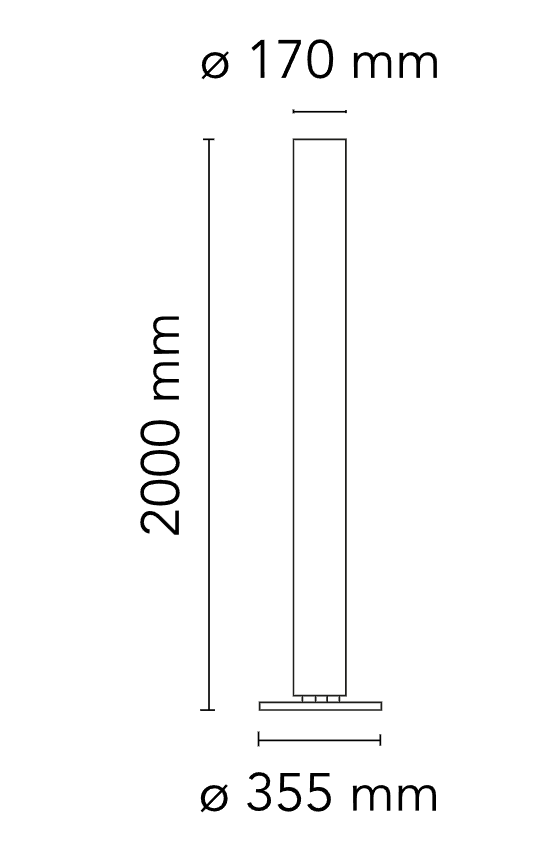 Flos Stylos Lampada da pavimento argento PMMA, vista del design e della finitura