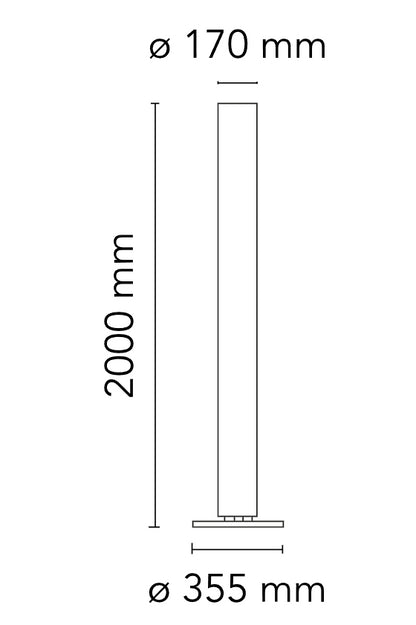 Flos Stylos Lampada da pavimento argento 200 cm in PMMA