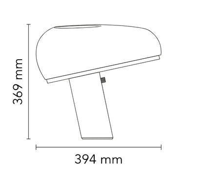 Flos Snoopy Lampada Da Tavolo 37 cm nero con Base In Marmo Di Carrara