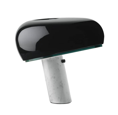 Flos Snoopy Lampada Da Tavolo 37 cm nero con Base In Marmo Di Carrara