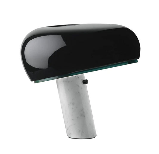 Flos Snoopy Lampada Da Tavolo 37 cm nero con Base In Marmo Di Carrara
