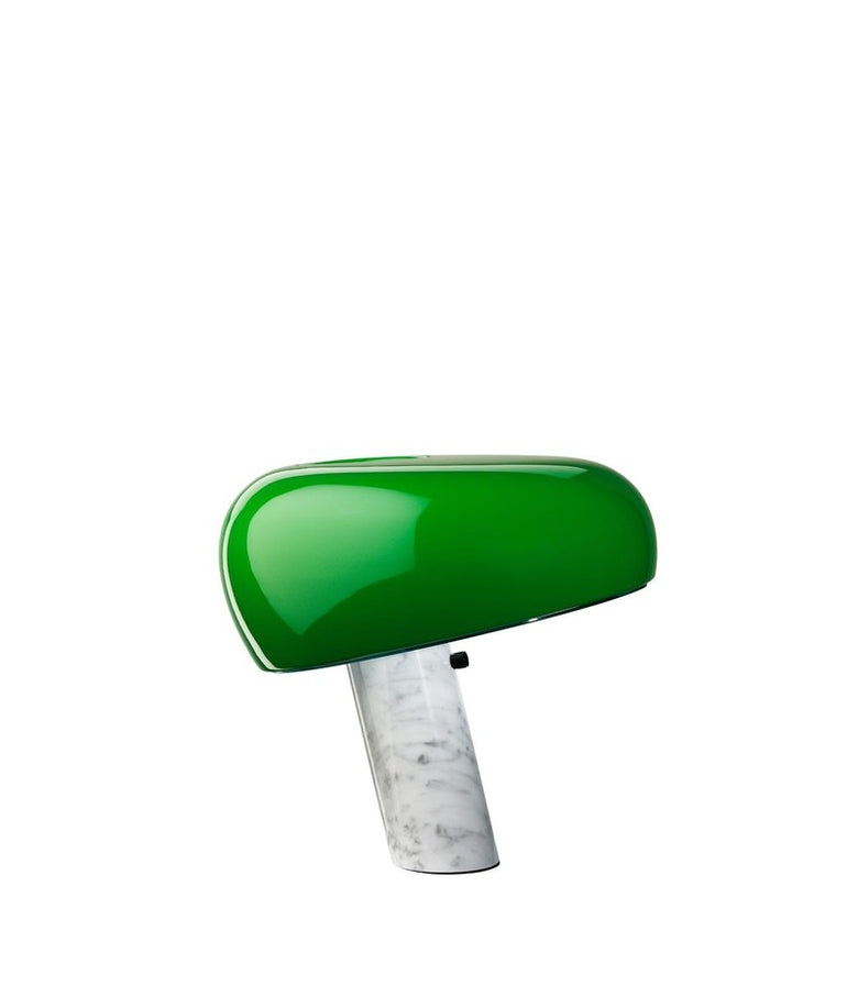 Flos Snoopy Lampada scrivania verde con Base In Marmo, vista posteriore con attacco elettrico