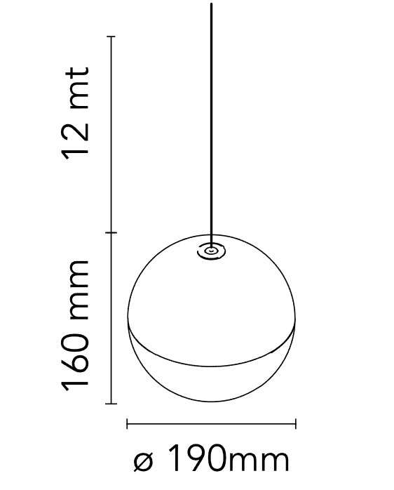 Flos String Light Testa A Sfera Lampada sospesa Bianco, vista posteriore con attacco elettrico