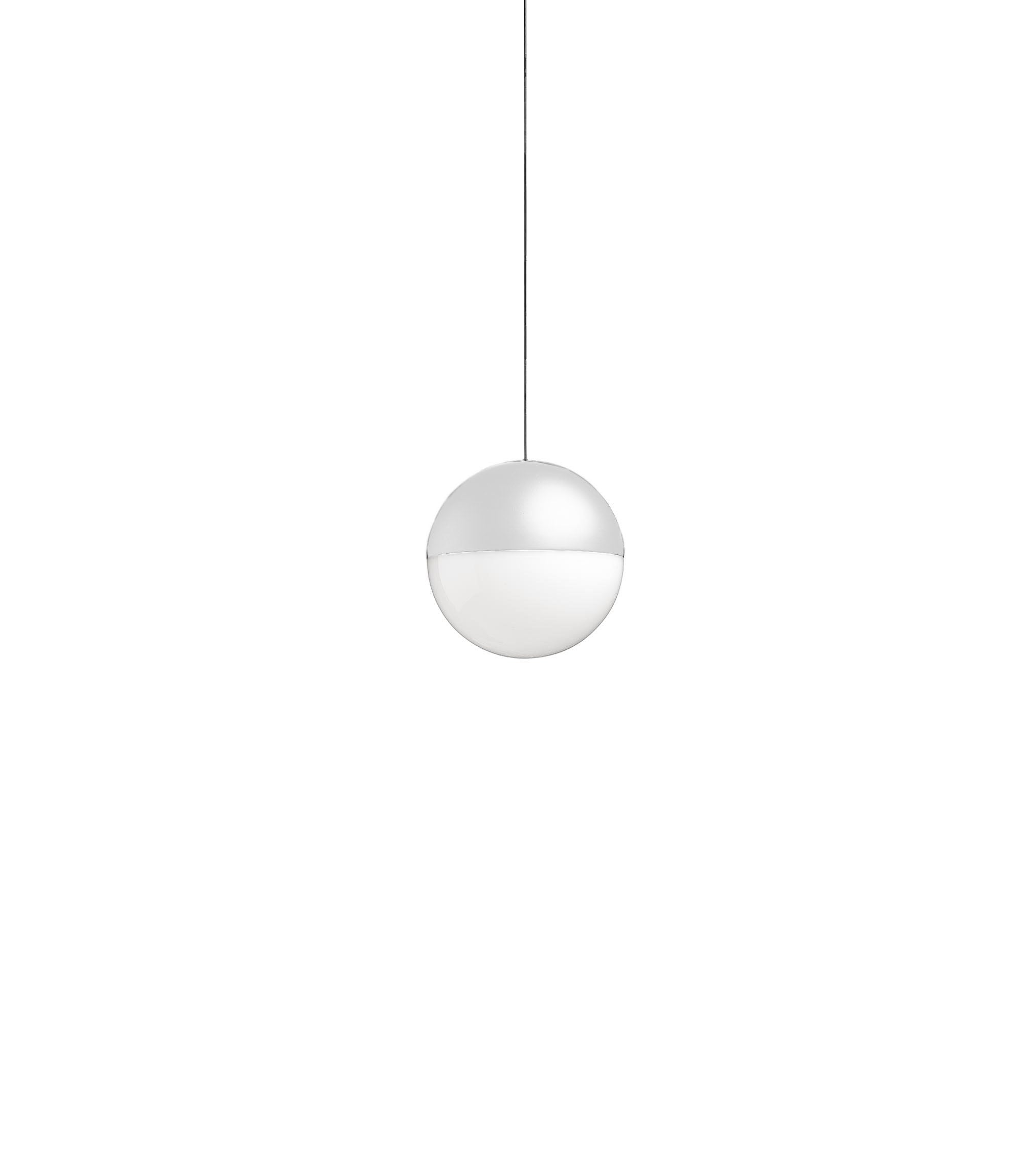 Flos String Light Testa A Sfera Lampada sospesa Bianco, particolare del diffusore luminoso