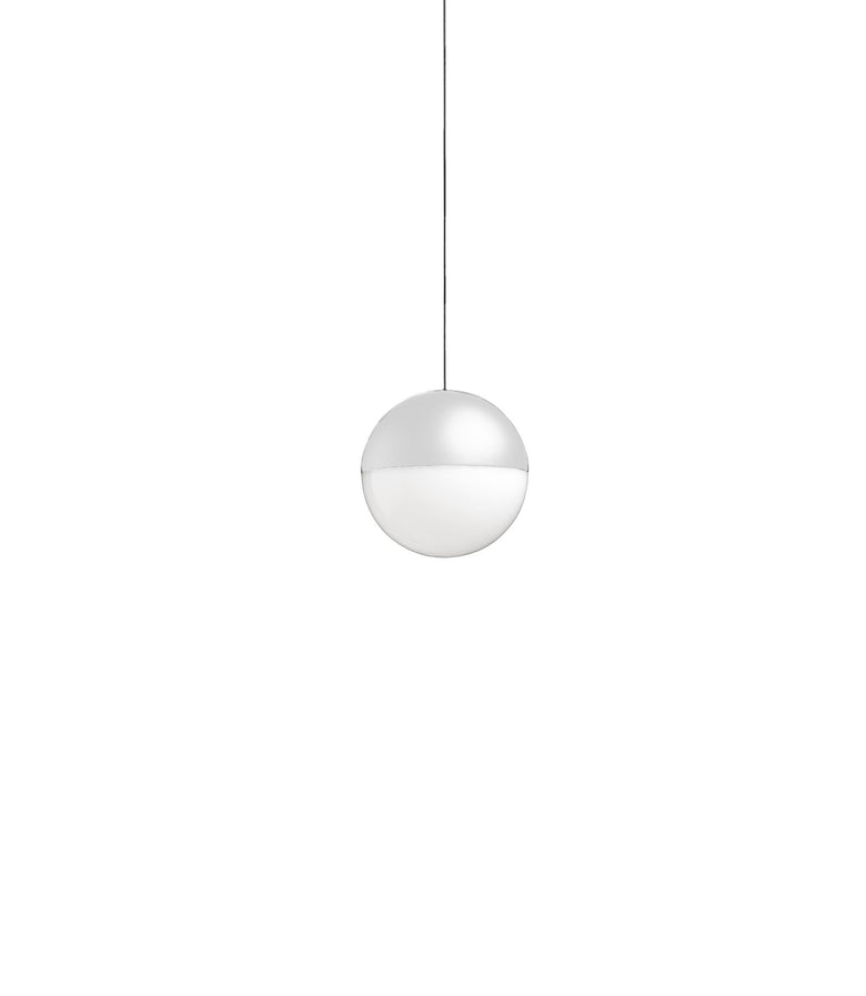 Flos String Light Testa A Sfera Lampada sospesa Bianco, particolare del diffusore luminoso