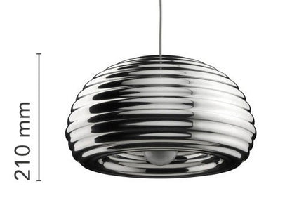 Flos Splügen Bräu Lampada 36 cm a sospensione a luce diretta in Alluminio lucido