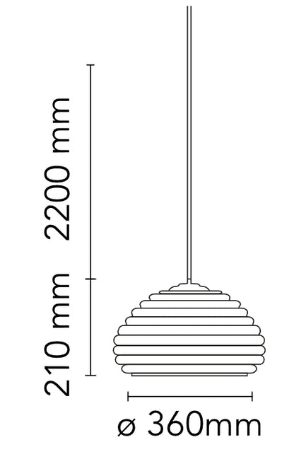 Flos Splügen Bräu Lampada 36 cm a sospensione a luce diretta in Alluminio lucido