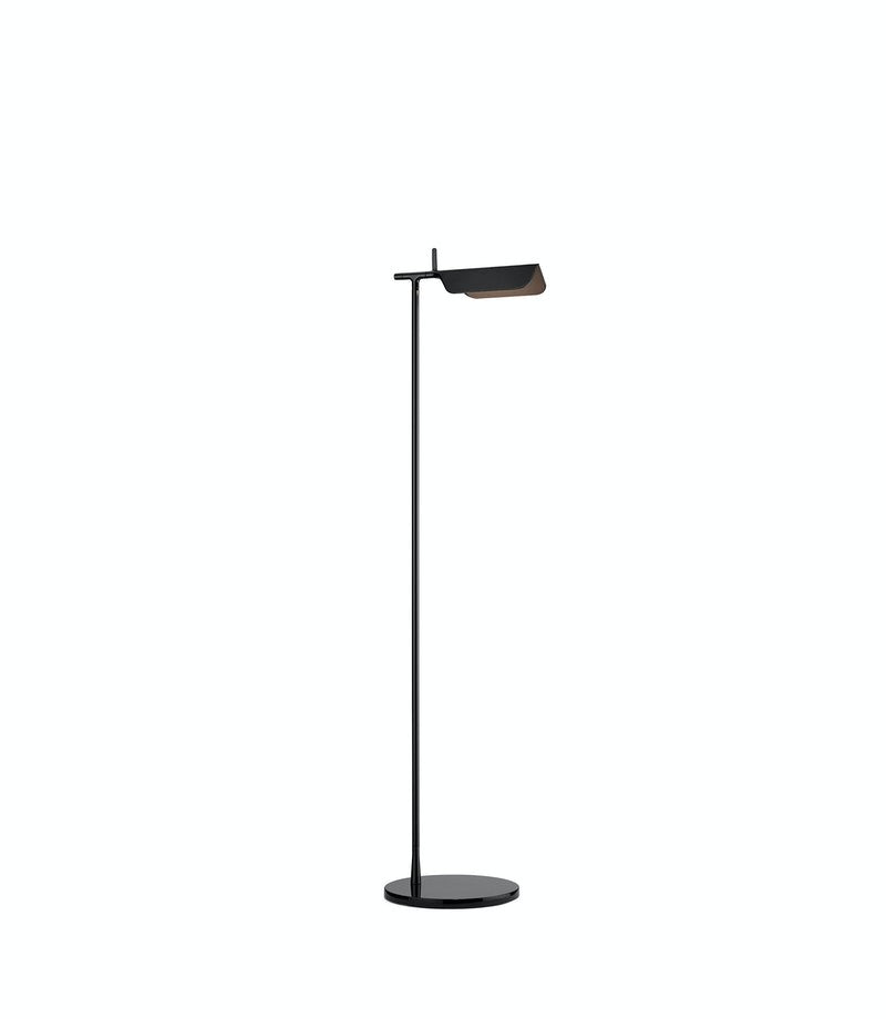 Flos Tab Floor Lampada led da pavimento nero spenta, dettaglio del corpo lampada e dei materiali