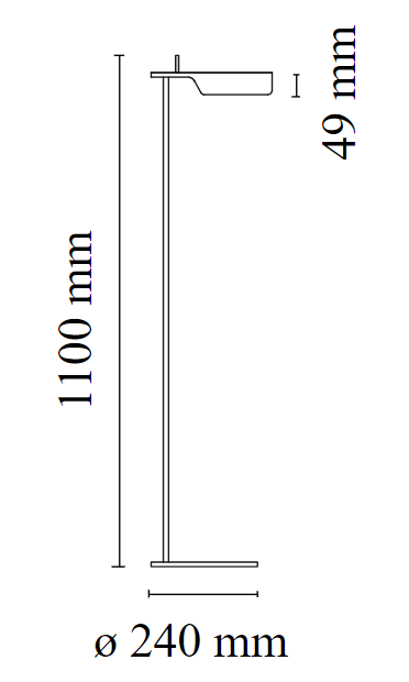 Flos Tab F Lampada da pavimento 110 cm orientabile verde Dark Green, particolare del diffusore luminoso