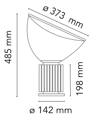 Flos Taccia Small Lampada da tavolo 48 cm a luce indiretta con corpo in alluminio Nero Opaco