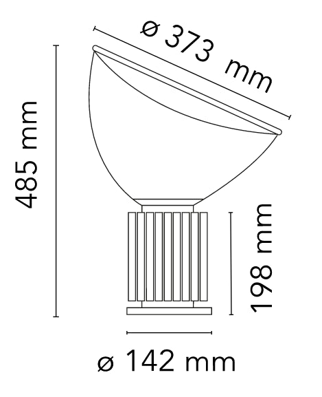 Flos Taccia Small Lampada da tavolo 48 cm a luce indiretta con corpo in alluminio Nero Opaco
