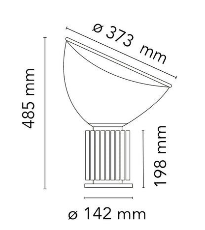 Flos Taccia Small Lampada bronzo orientabile con dimmer in vetro trasparente