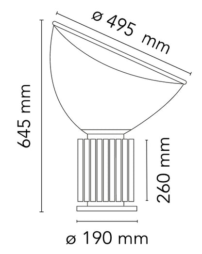 Flos Taccia PMMA Lampada da tavolo argento orientabile con dimmer