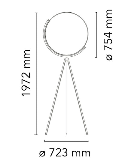 Flos Superloon Lampada da pavimento orientabile a luce diretta 45w Nero