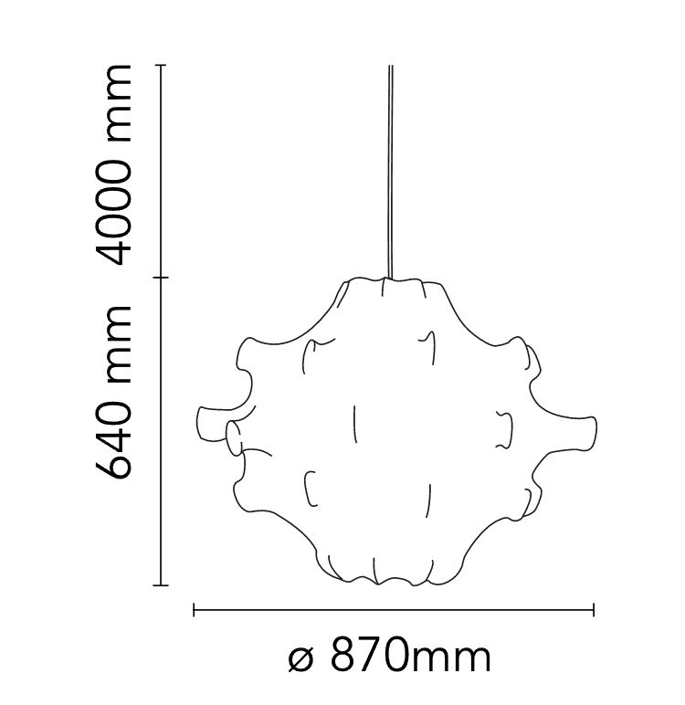 Flos Taraxacum 2 Lampada 87 cm a Sospensione Cocoon Bianco, vista del design e della finitura