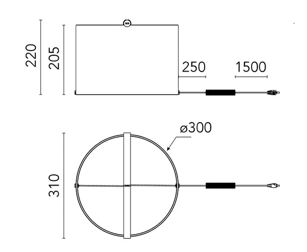 Flos To-tie T3 Lampada da tavolo a luce diffusa in Anodizzato Nero