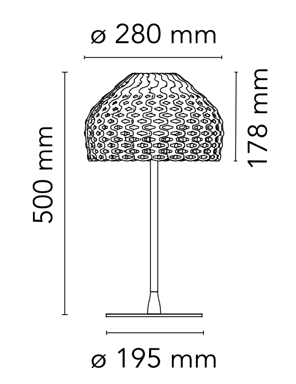 Flos Tatou Table Lampada da tavolo bianco, vista posteriore con attacco elettrico
