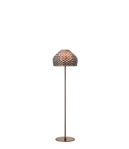 Flos Tatou Floor Lampada H.180 cm da pavimento a luce diffusa in policarbonato Grigio Ocra