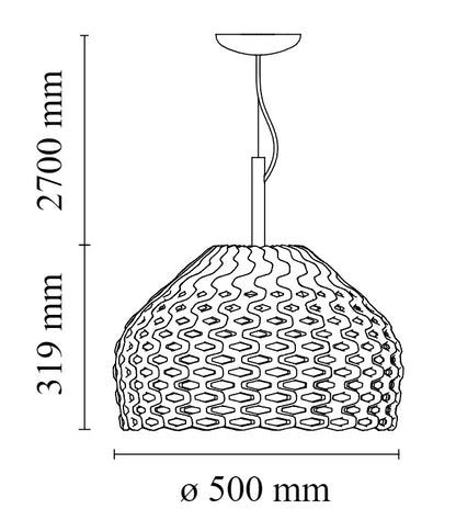 Flos Tatou Suspension 2 Lampada 50 cm a sospensione Grigio Ocra