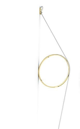 Flos Wirering Lampada da parete Cavo bianco e Anello Oro Biancooro in alluminio accesa in ambiente, design e diffusione...