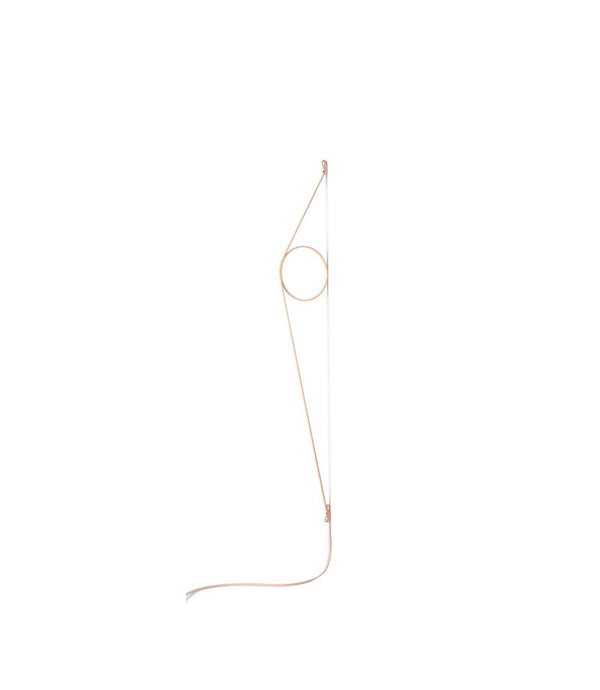 Flos Wirering Lampada da parete H.208 cm a luce indiretta con dimmer e cavo rosa/Anello rosa