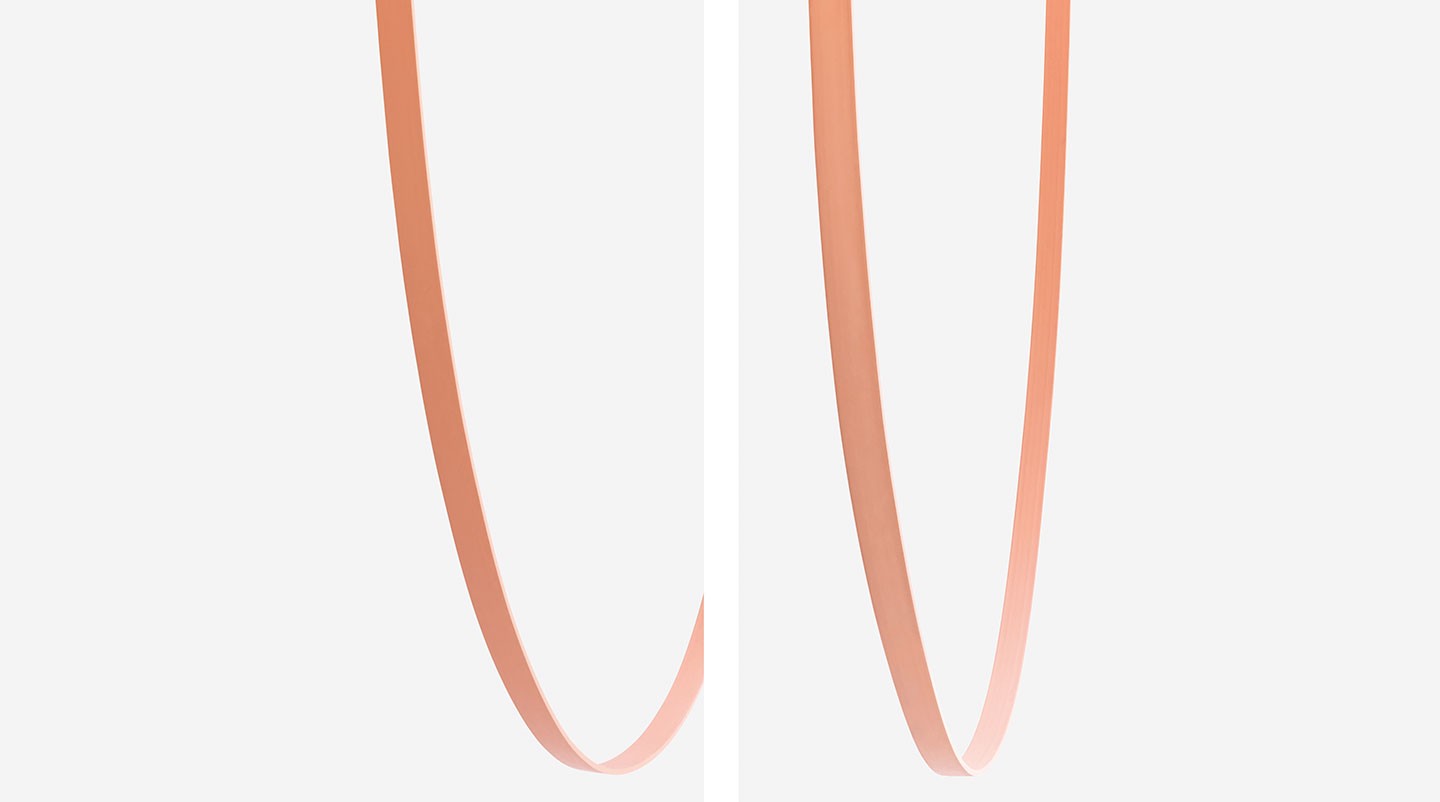 Flos Wireline Lampada 130 cm a sospensione cavo Rosa, particolare del diffusore luminoso
