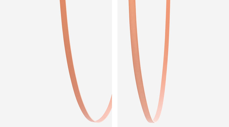 Flos Wireline Lampada 130 cm a sospensione cavo Rosa, particolare del diffusore luminoso