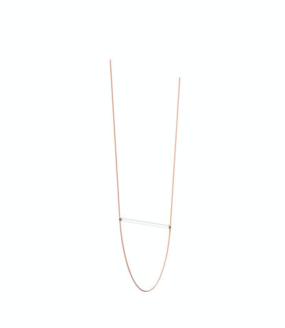 Flos Wireline Lampada led 130 cm a sospensione e luce diffusa in vetro trasparente con cavo in gomma Rosa