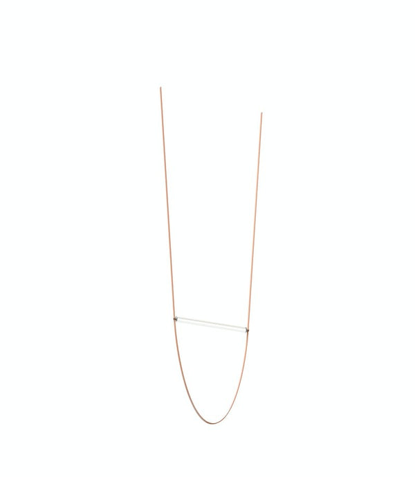 Flos Wireline Lampada led 130 cm a sospensione e luce diffusa in vetro trasparente con cavo in gomma Rosa