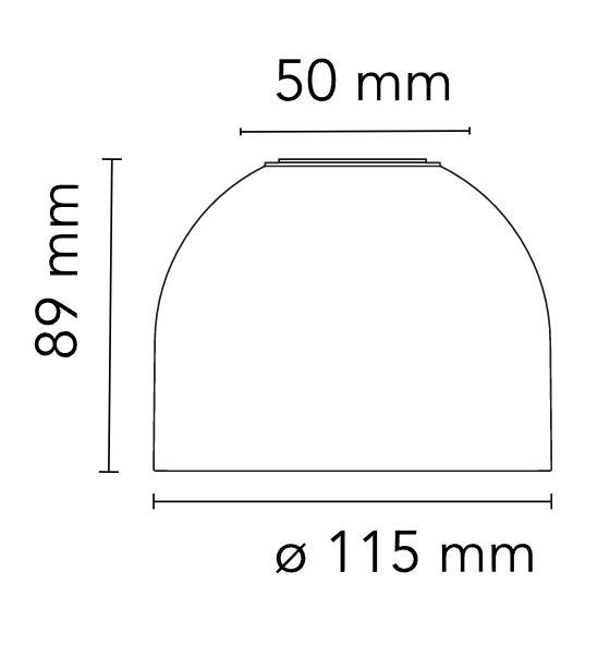 Flos Wan Ceiling Wall Lampada a parete e soffitto nero, particolare del diffusore luminoso